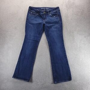 VTG American Eagle Jeans Womens 12 Blue Slim Bootcut Low Rise Stretch Y2K
